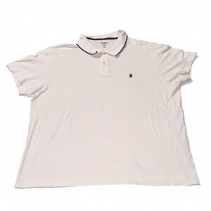 Izod Men's Polo Shirt in White with Navy Trim
